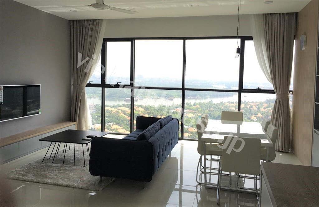 Cho thuê căn hộ The Ascent 3 phòng ngủ – tầng cao, view sông, nội thất cao cấp